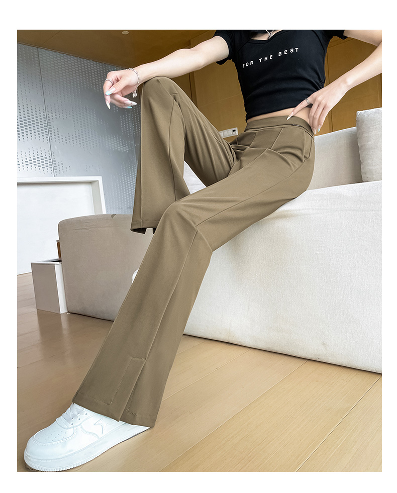 フレアパンツ なめらか美脚フレアスラックス