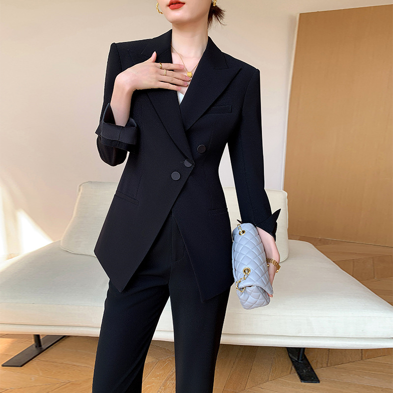 フレアパンツ 裾広がり美脚フレアパンツスーツ上下セット