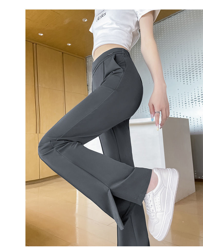 フレアパンツ すっきり美脚フレアスラックス