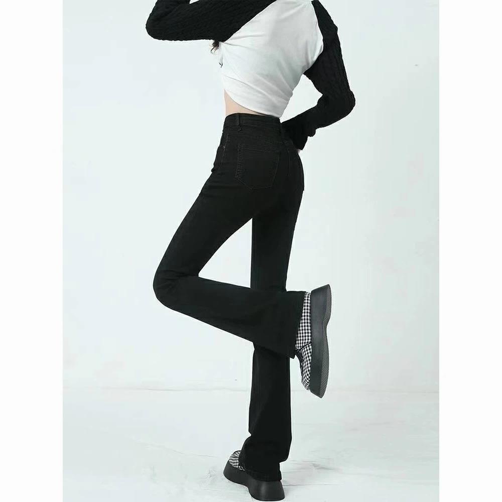 フレアパンツ 美脚見せハイウエストフレアパンツデニム