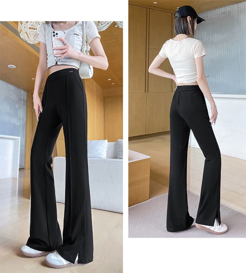 フレアパンツ なめらか美脚フレアスラックス