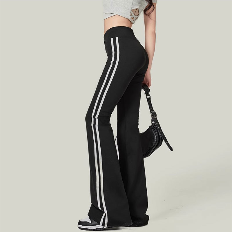 フレアパンツ サイドライン美脚フレアパンツ