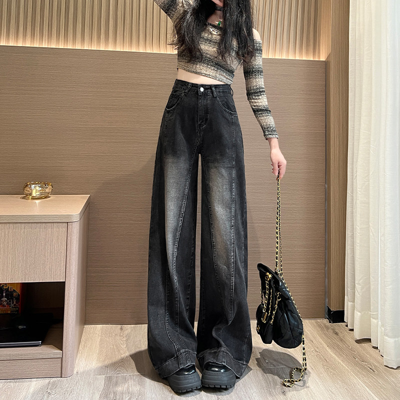 フレアパンツ ハイウエストワイドフレアデニムパンツ