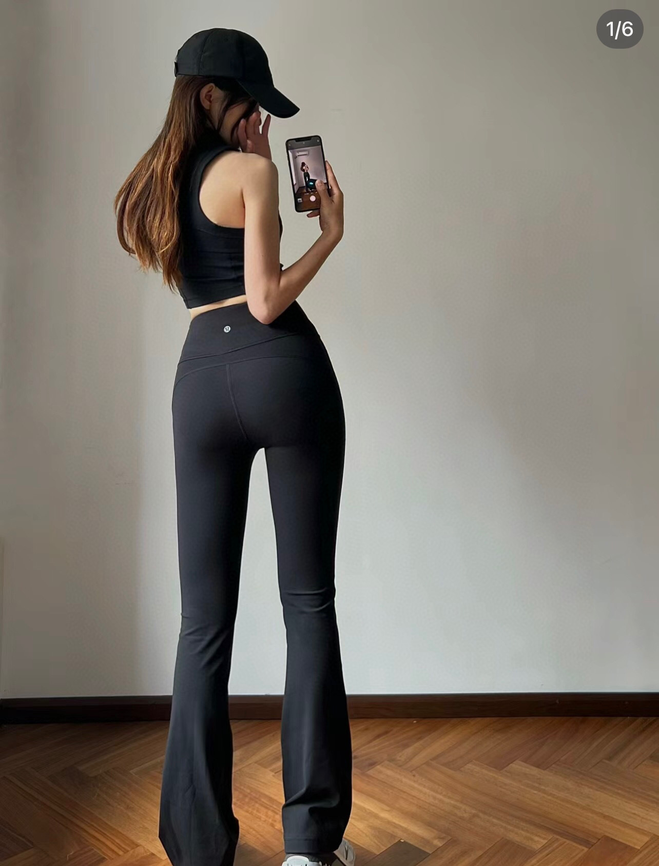フレアパンツ 美脚ストレッチフレアレギンス
