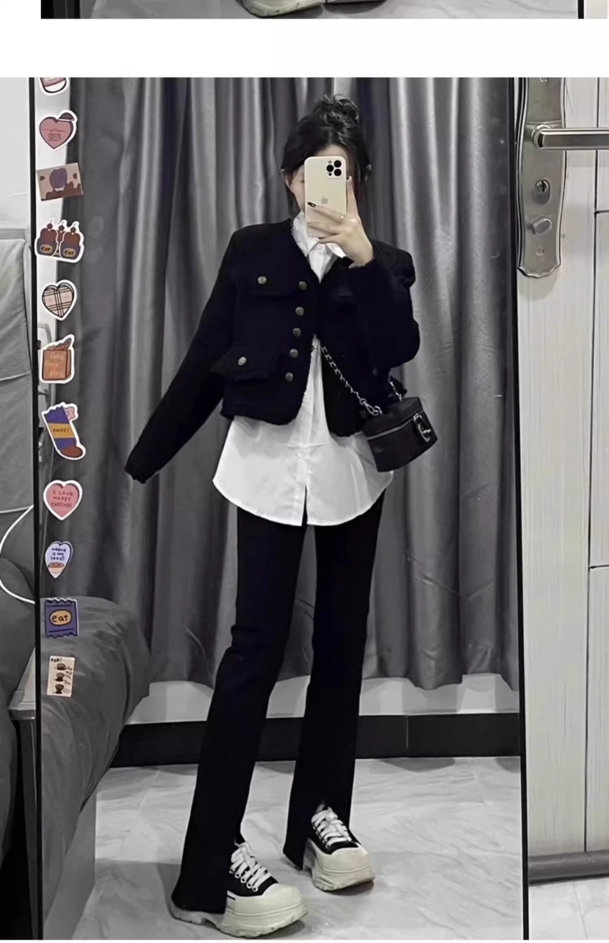 フレアパンツ 美脚効果フレアスラックス
