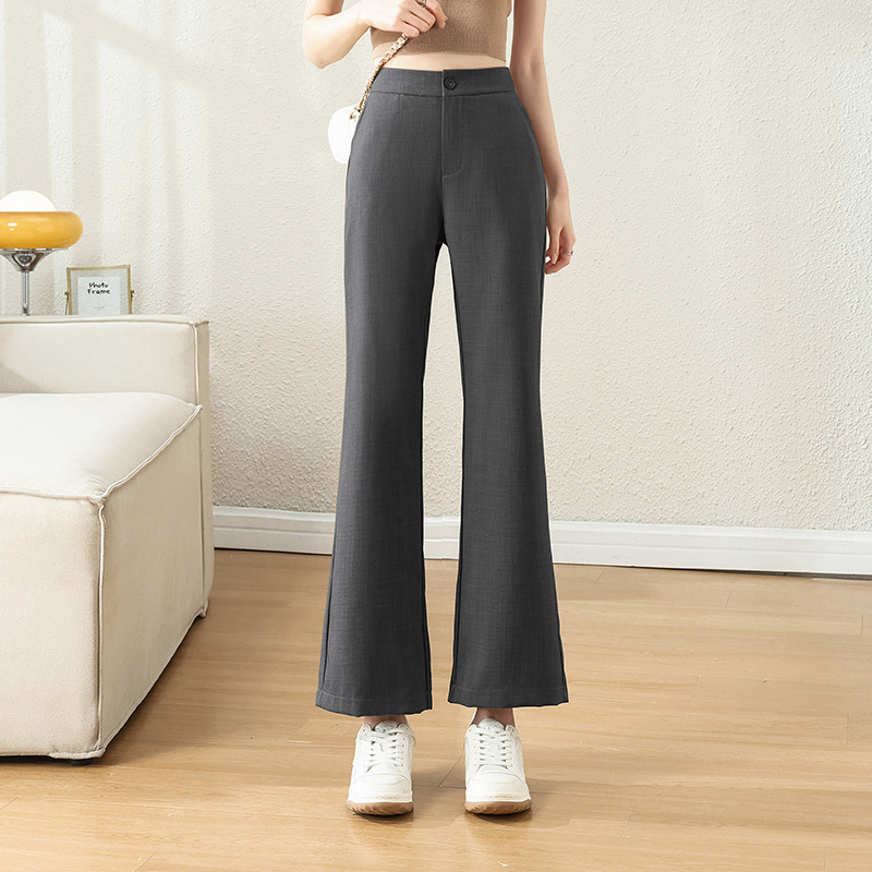 フレアパンツ すっきり美脚フレアスラックス