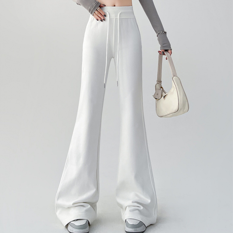 フレアパンツ 裾広がりシルエット美脚スウェットフレアパンツ