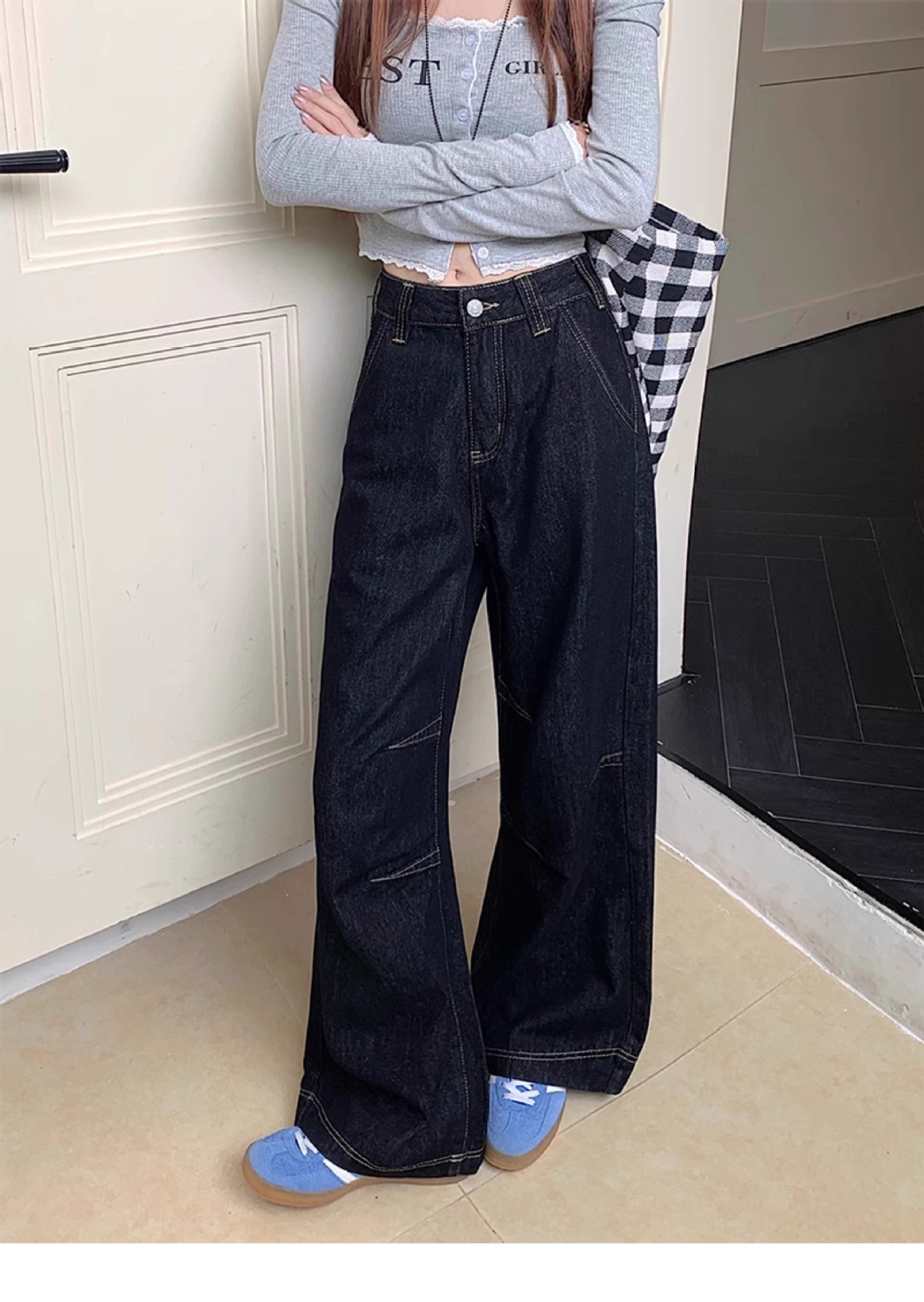 フレアパンツ 裾広がり美脚シルエット デニムワイドパンツ