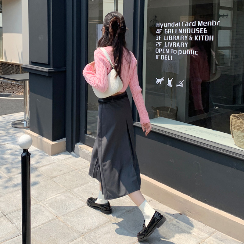 フレアスカート レザー風プリーツフレアスカート