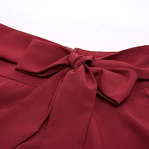 フレアスカート リボンベルト付きエレガントフレアスカート