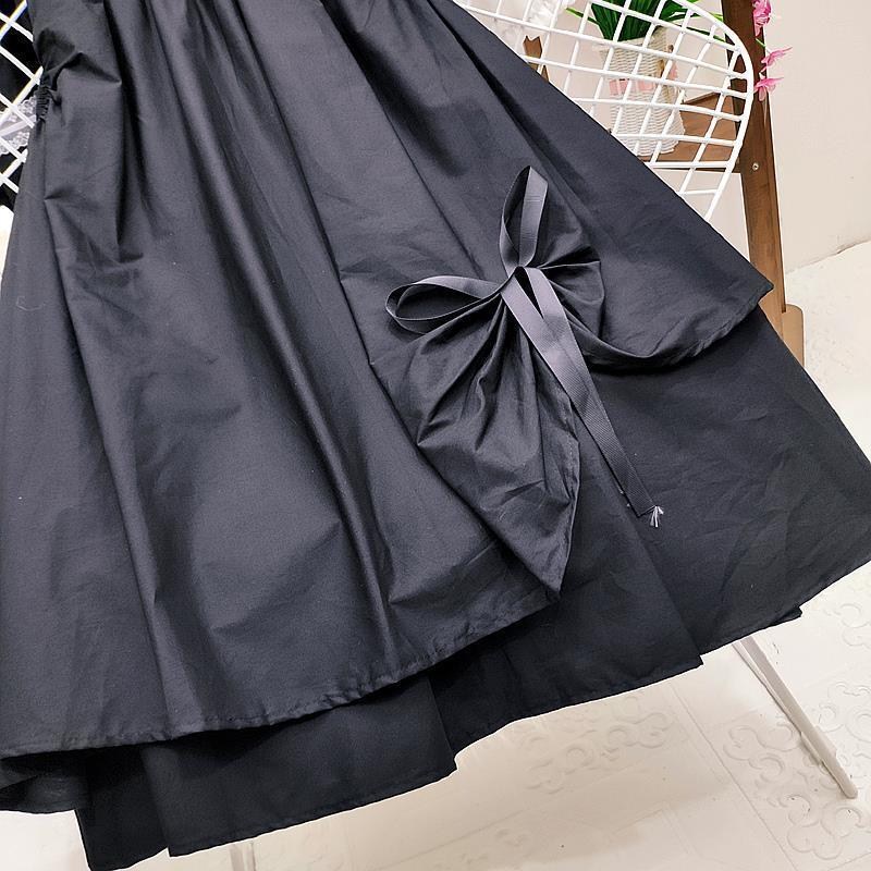 フレアスカート 裾結びリボンデザインのフレアスカート