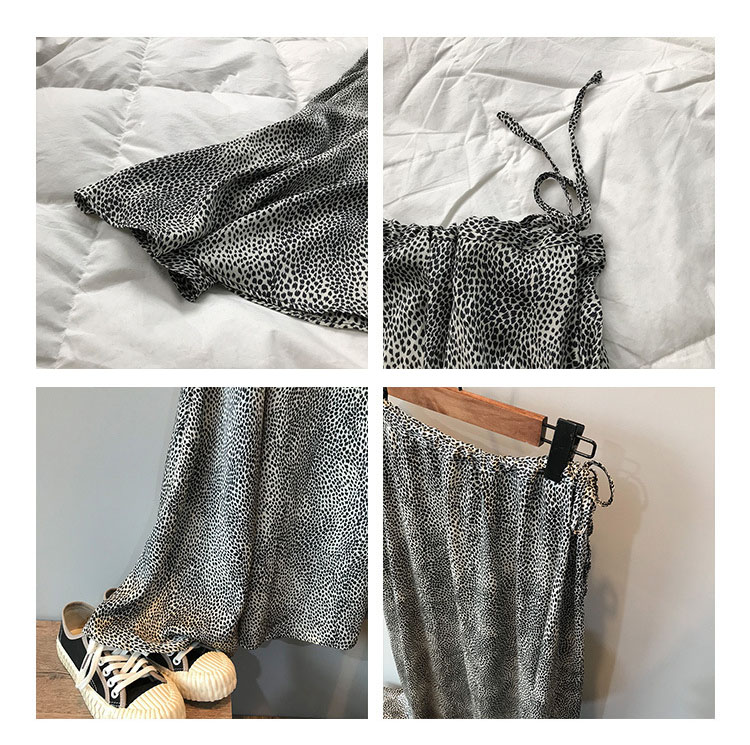 フレアスカート 豹柄マキシ丈マーメイドスカート 着痩せハイウエスト