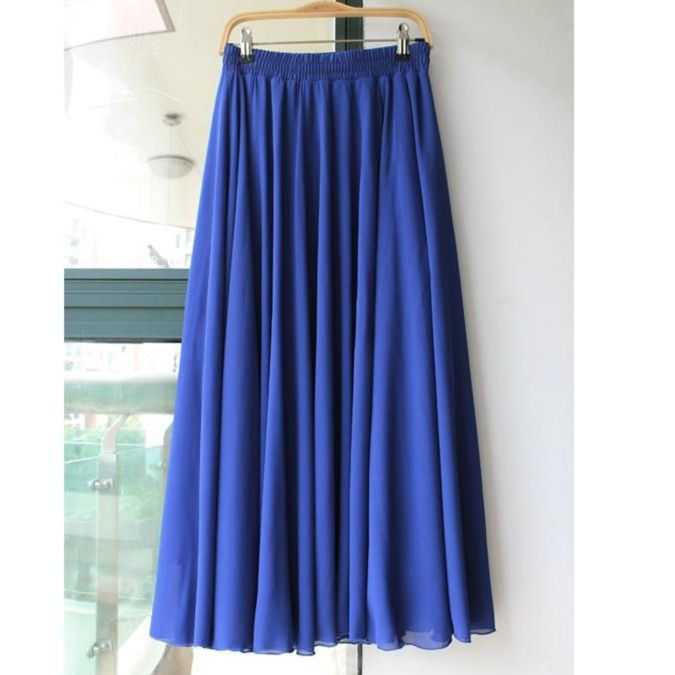 フレアスカート 上品な透け感シフォン素材フレア広がり長丈スカート