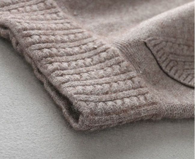 フレアスカート ケーブル編みポケット付きニットフレアスカート