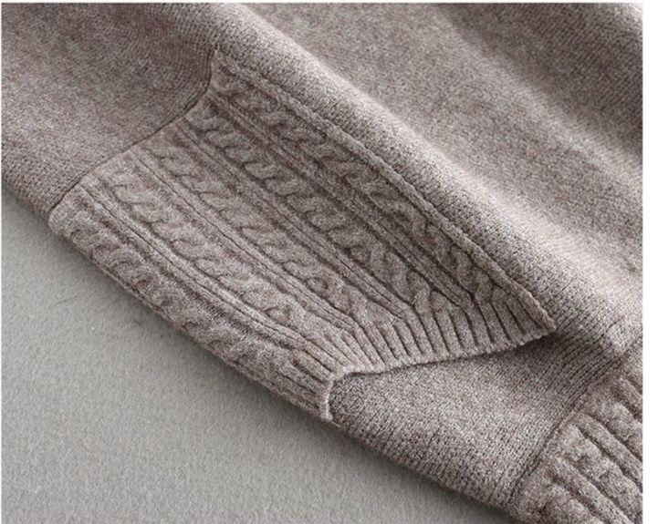 フレアスカート ケーブル編みポケット付きニットフレアスカート