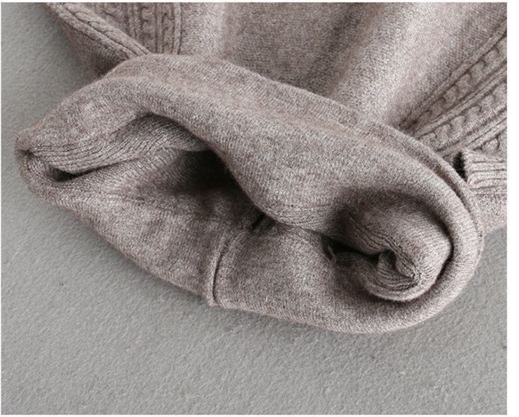 フレアスカート ケーブル編みポケット付きニットフレアスカート