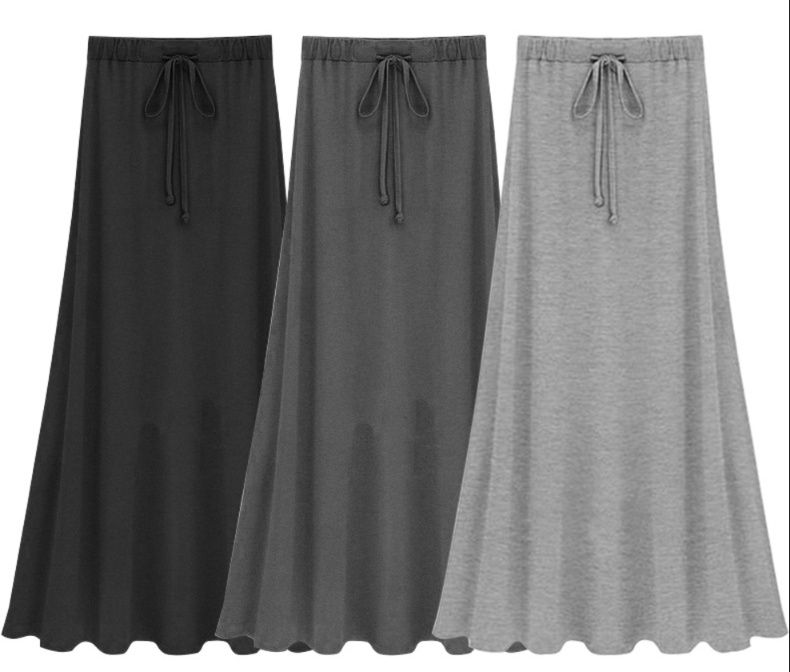 フレアスカート ウエスト紐調整フレア広がりマキシスカート