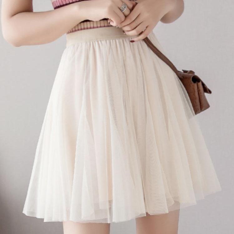 フレアスカート ふんわり軽やか柔らか素材のチュールフレアスカート