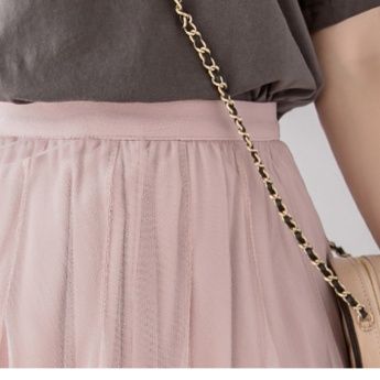 フレアスカート ふんわり軽やか柔らか素材のチュールフレアスカート