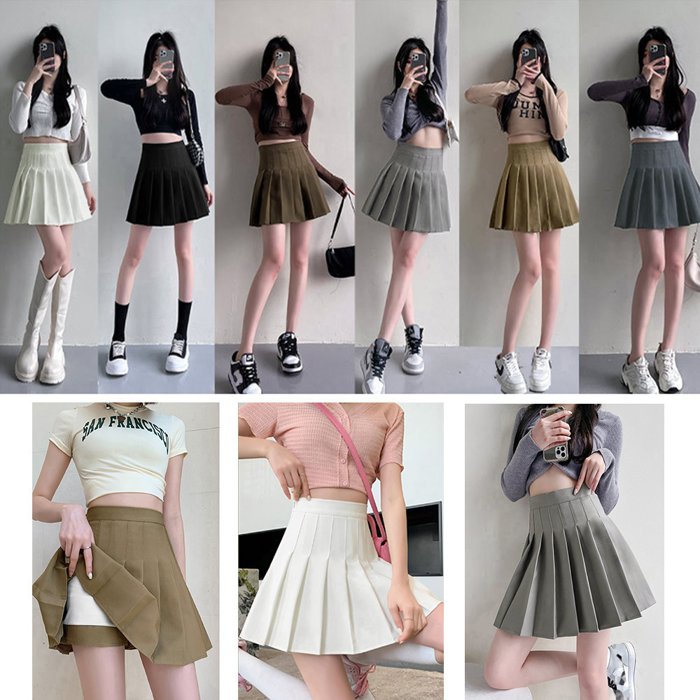 ボックスプリーツ ミニ・ショート丈 フレアスカート