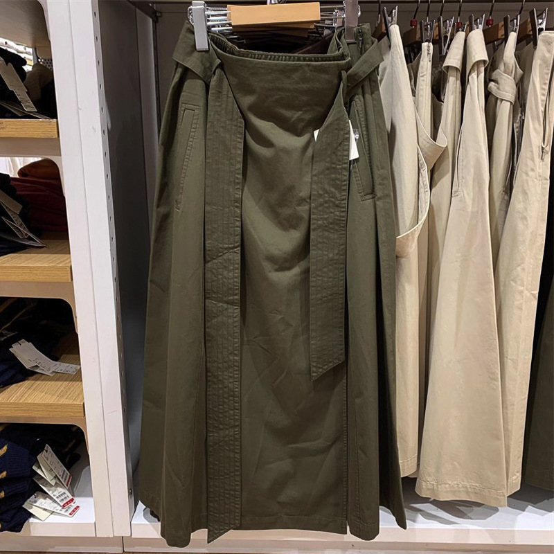 フレアスカート ウエストリボンデザインのフレアスカート