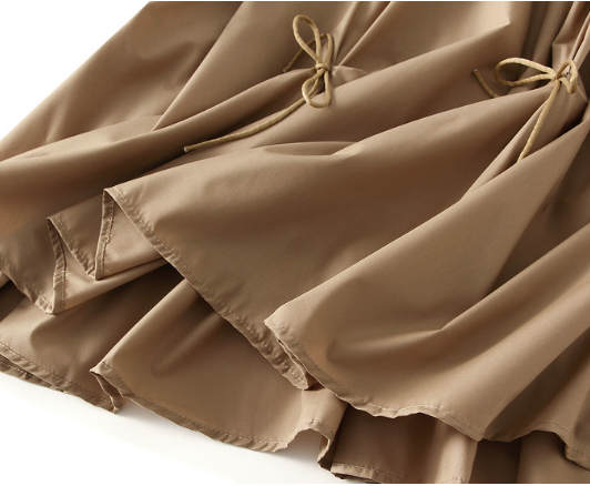 レディース マキシ・ロング丈 フレアスカート リボン付き 4色展開