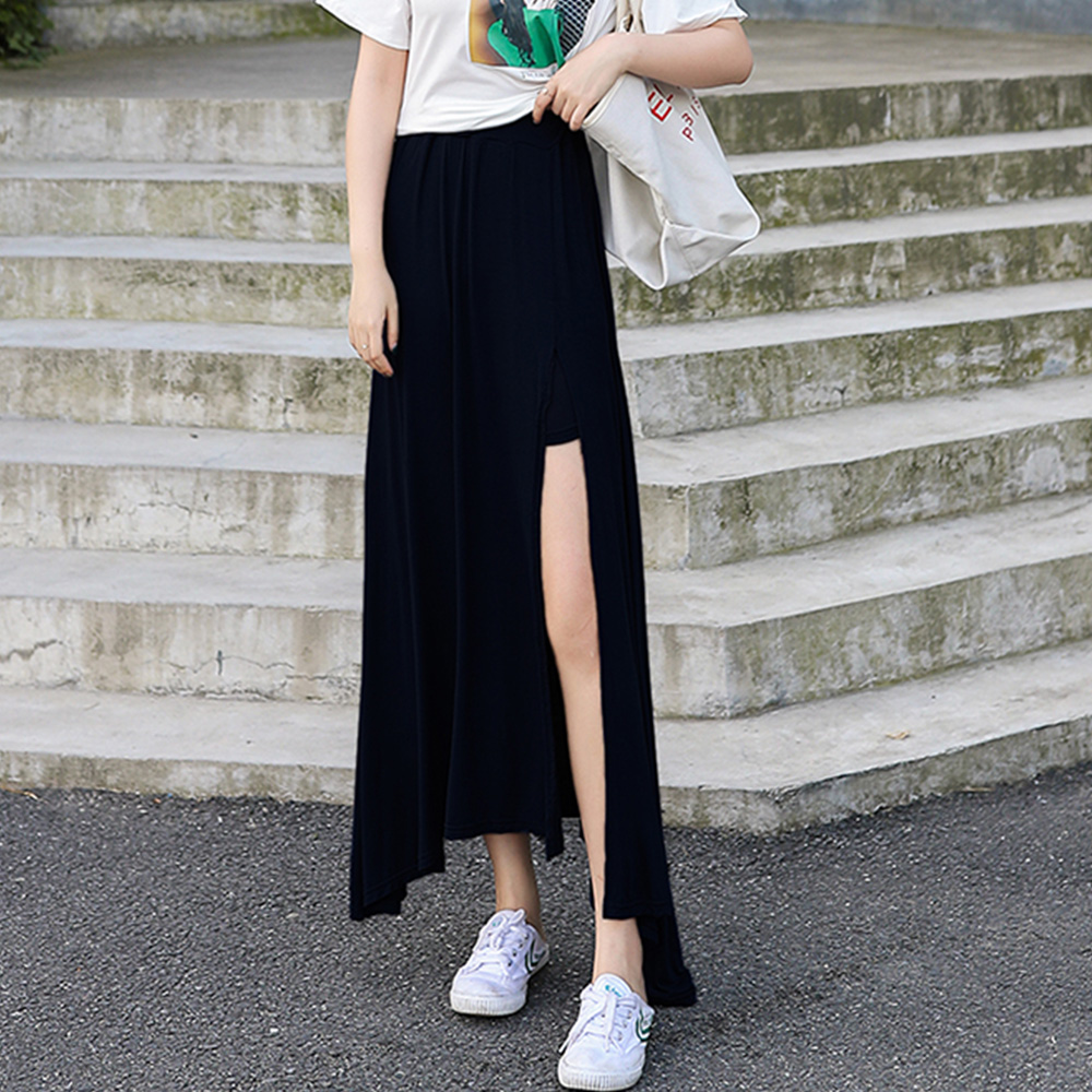 マキシ丈フレアスカート ショートパンツ付き ロング丈