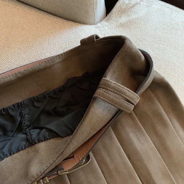 フレアスカート ベルト付きプリーツフレアスカート