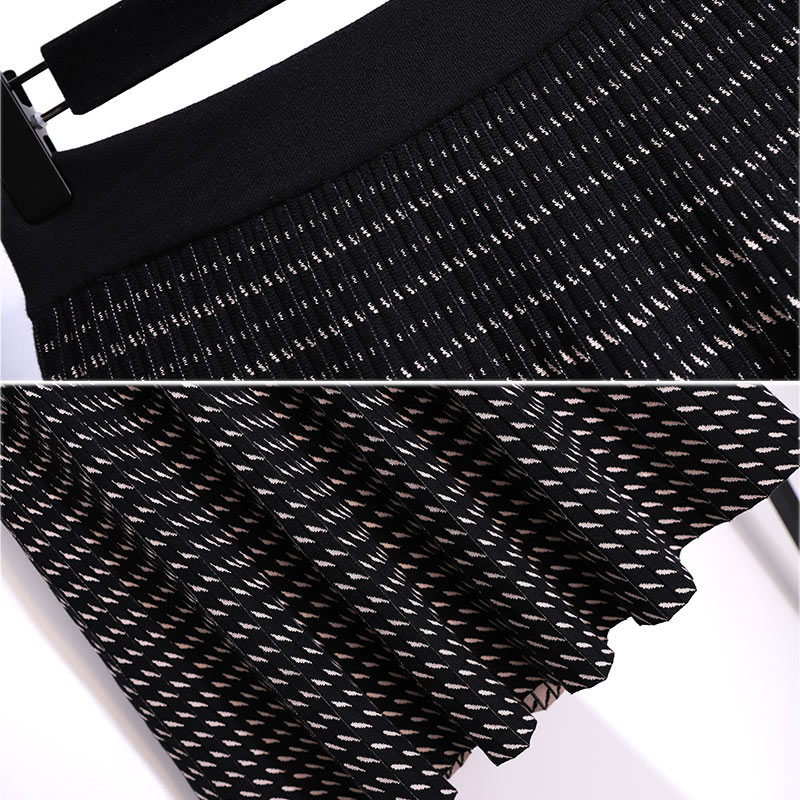 フレアスカート 幾何学模様ニットフレアスカート