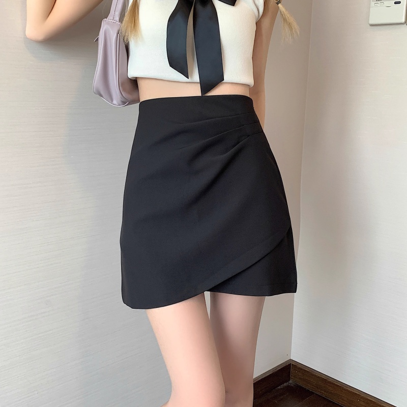 フレアスカート 不規則デザインスリットタイトスカート
