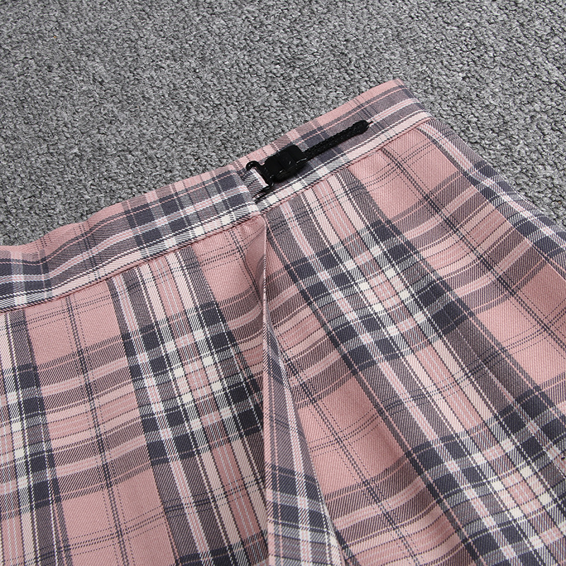 フレアスカート チェック柄プリーツフレアスカート