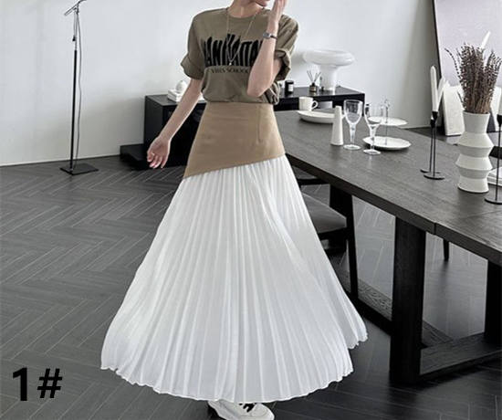 フレアスカート 秋冬新作 マキシ丈プリーツスカート 韓国風 上品 着回し抜群