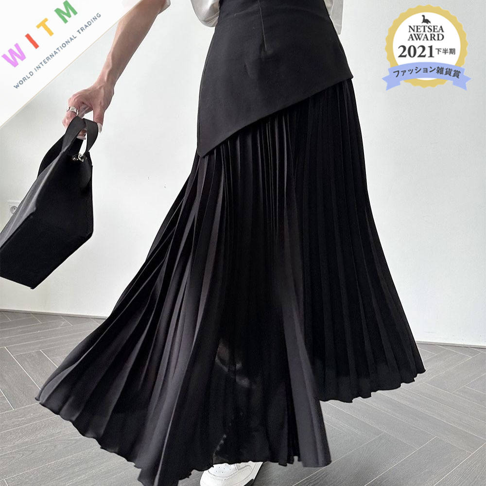 フレアスカート 秋冬新作 マキシ丈プリーツスカート 韓国風 上品 着回し抜群