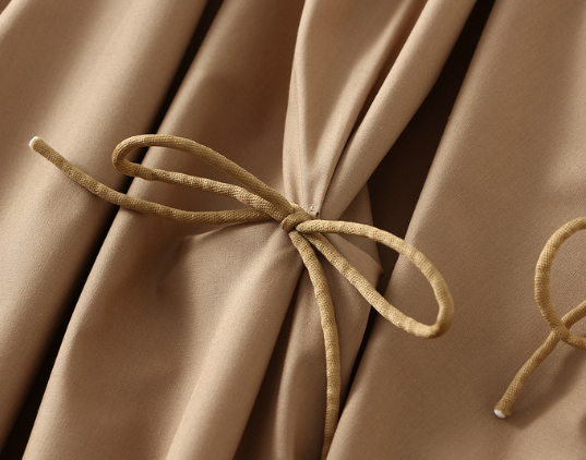 レディース マキシ・ロング丈 フレアスカート リボン付き 4色展開