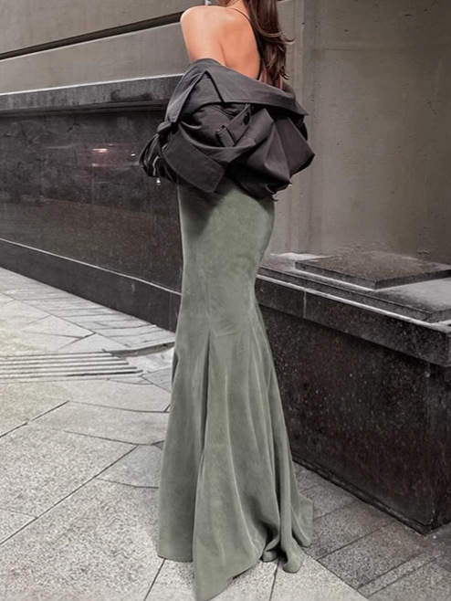 フレアスカート エレガントマーメイドシルエットフレアスカート