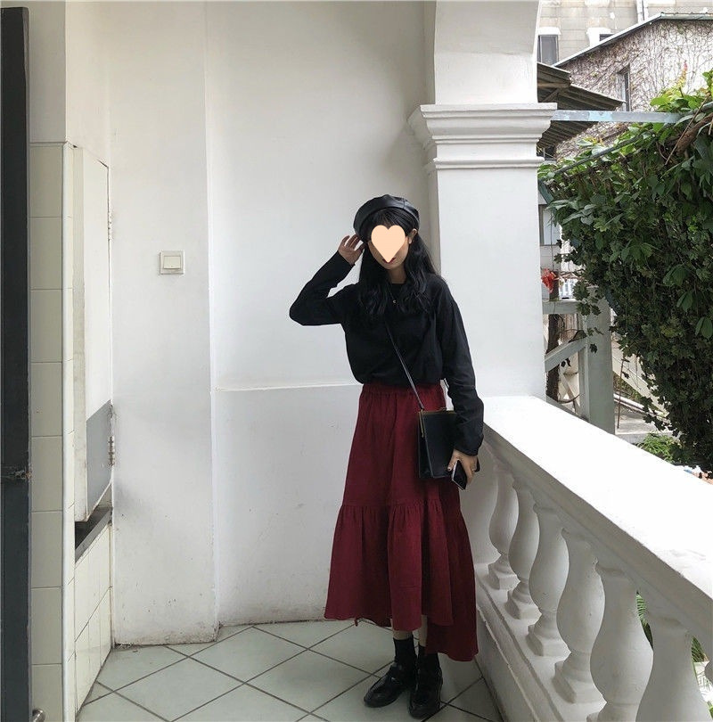 フレアスカート 上品ベルベット調ティアードフレアスカート