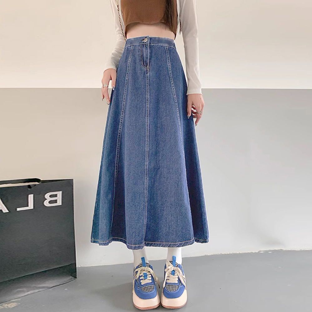デニムフレアスカート ミドル丈 Aライン