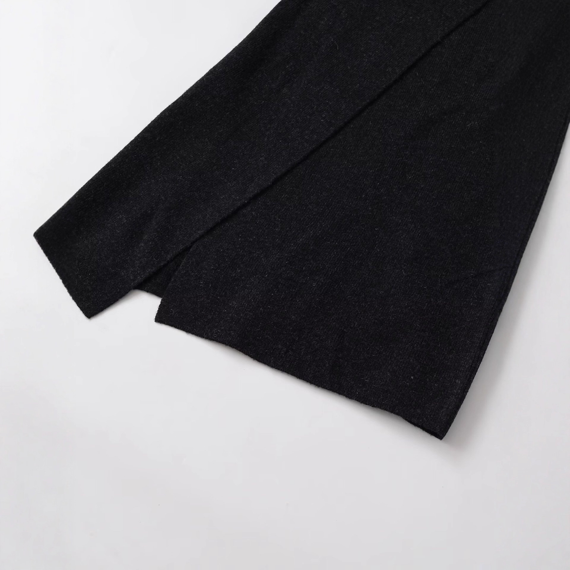 フレアスカート ラップ風デザイン上品ニットフレアスカート