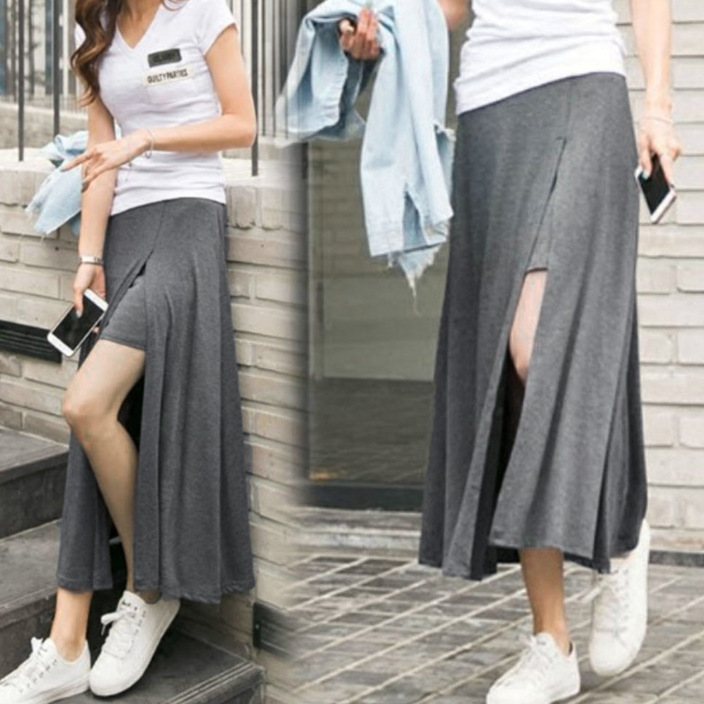 マキシ丈フレアスカート ショートパンツ付き ロング丈