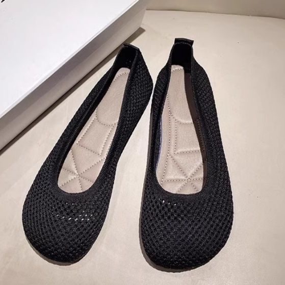 フラットシューズ メッシュ編みシューズ