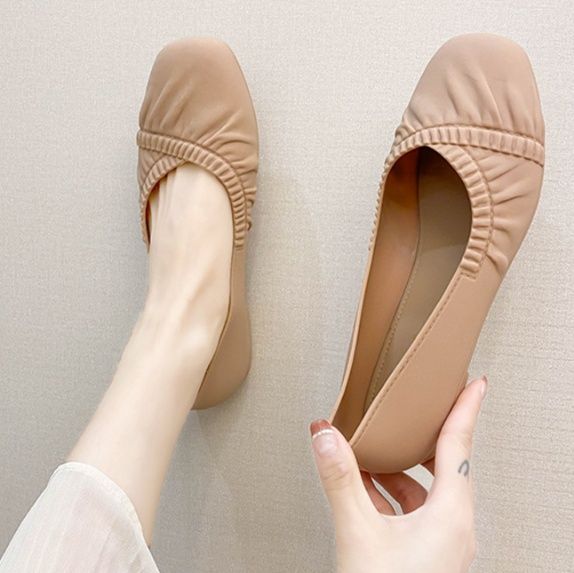 フラットシューズ やわらか素材のフラットパンプス