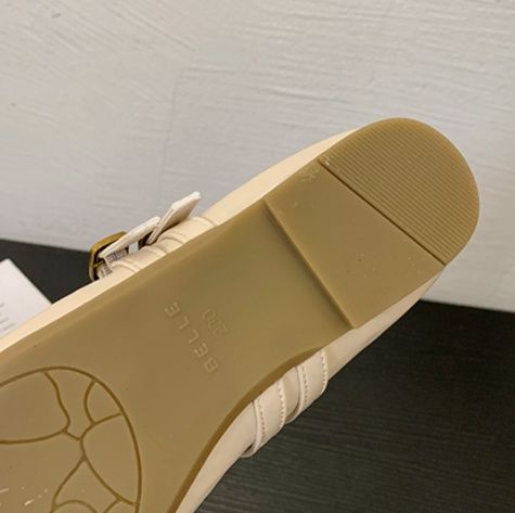 フラットシューズ クラシック二重ストラップパンプス