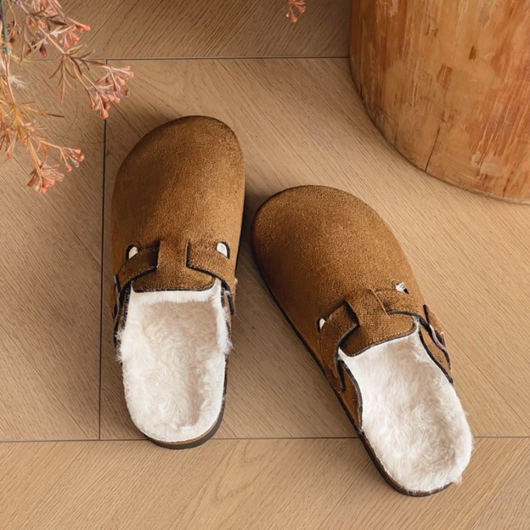 フラットシューズ 暖かもこもこサボサンダル