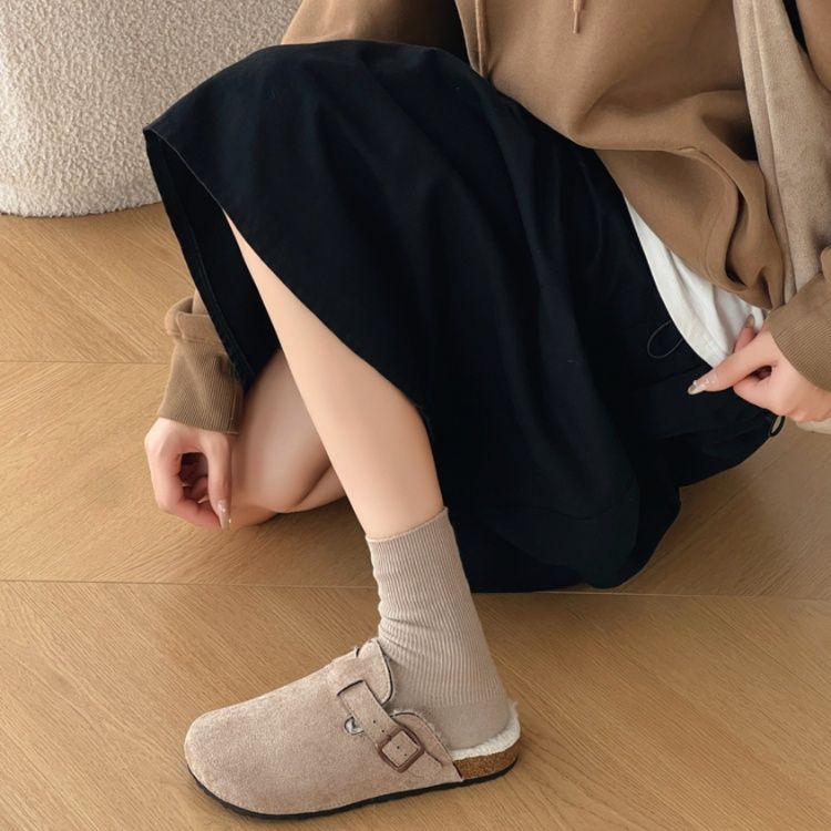 フラットシューズ 暖かもこもこサボサンダル