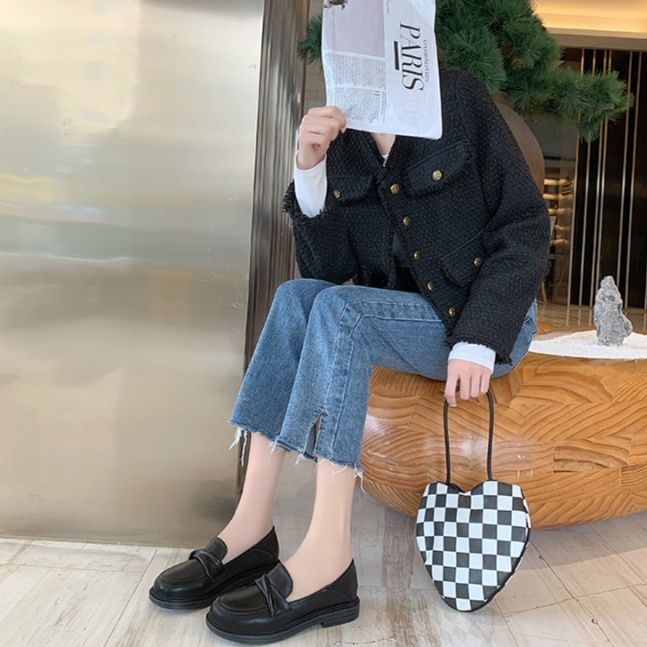 フラットシューズ 優美なワンポイントローファー