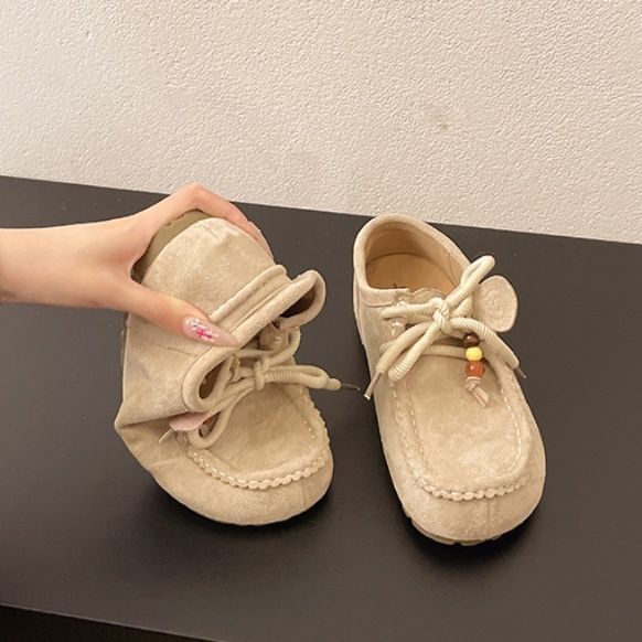フラットシューズ 優しい足取り紐結びモカシン