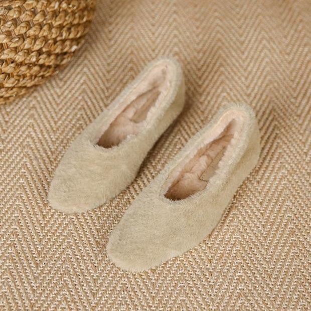 フラットシューズ もこもこ優しさパンプス