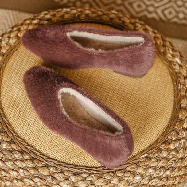 フラットシューズ もこもこ優しさパンプス