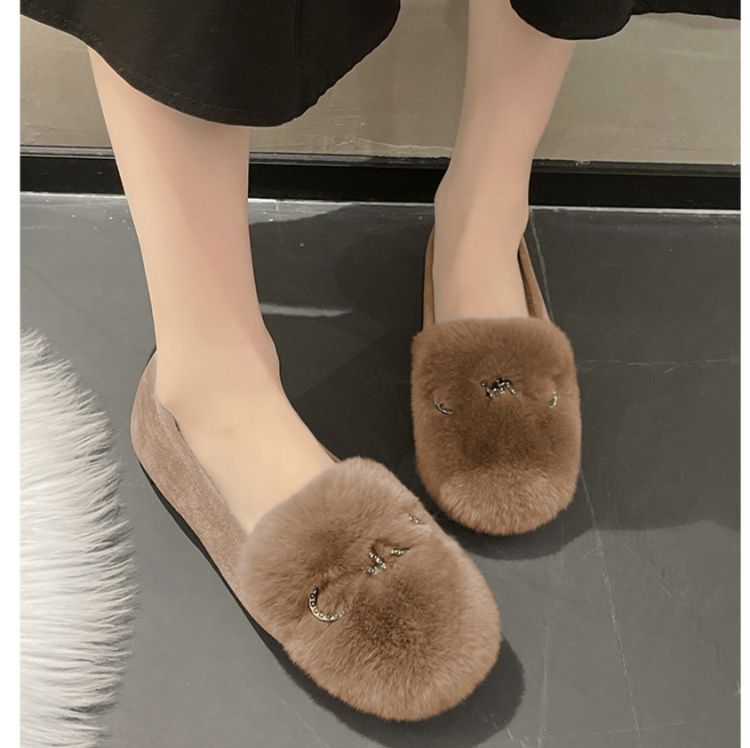フラットシューズ  リボンチャームパンプス