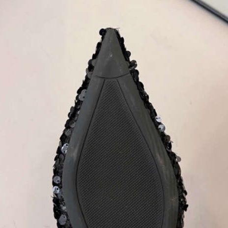 フラットシューズ きらめき装飾ポインテッドミュール